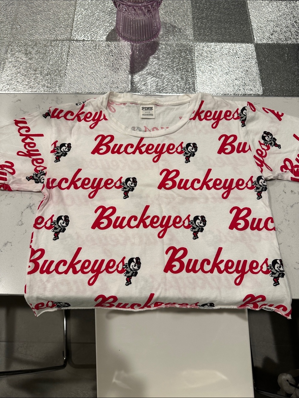 White 'Buckeyes' Allover Graphic Tee